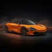 McLaren 720S Spider in Papaya Spark orange, twin-turbo V8 producing 710 HP, 0-60 in 2.8 seconds, rental price $1,600/day